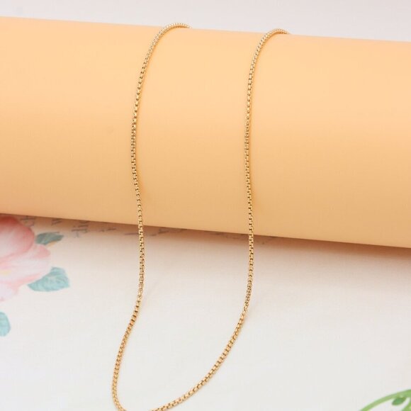 Elegant Rose Gold Box Chain Necklace, XPNL0341 - Picture 6 of 12